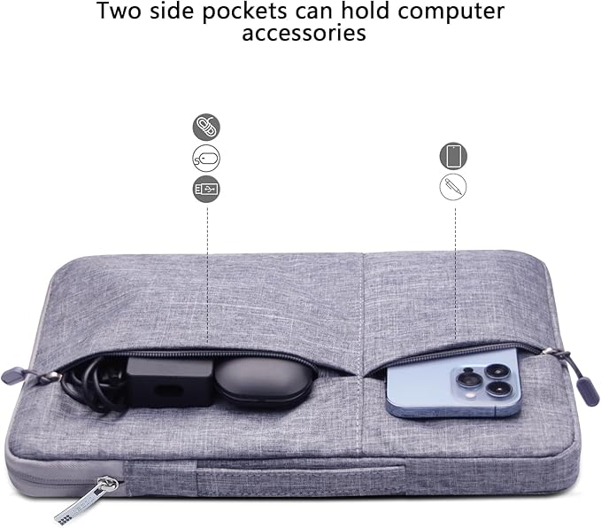 Megoo 12inch Laptop Sleeve Case for Microsoft Surface Pro 12 2025 12", Surface Laptop Go 3/2 12.4", Pro 11/10/9/X/8 13", Pro 7+/7/6 12.5", Travel Case for 11"-13" Tablet Chromebook Computers(Gray)