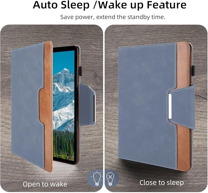 Case for Lenovo Tab M11 (TB-330FU/TB-331FC)/Tab K11 LTE 11 Inch 2024 - Multi-Angle Viewing Stand Cover with Pocket, PU Leather Folio Case with Magnetic Clasp, Auto Wake/Sleep Smart Tablet Cover, Gray