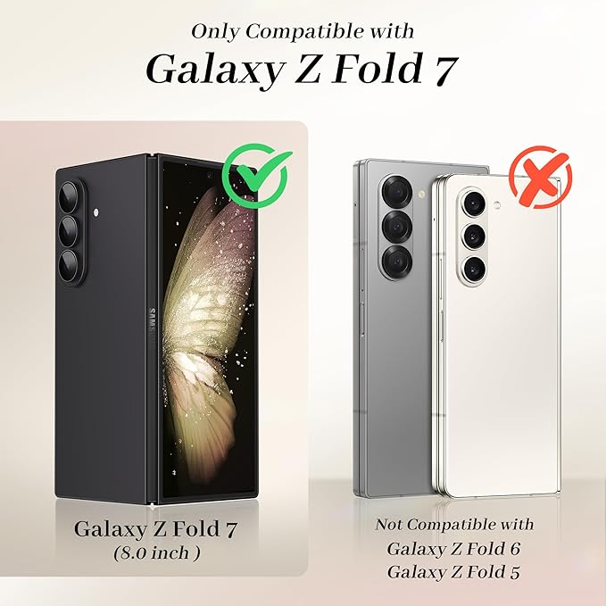 GVIEWIN for Samsung Galaxy Z Fold 7 Case with Privacy Screen Protector [Compatible with Magsafe][Built-in Kickstand] Magnetic Full-Body Hinge Protection Slim Phone Case for Z Fold 7, Pearlescent/Gold