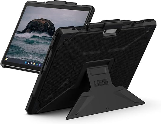 URBAN ARMOR GEAR UAG Designed for Microsoft Surface Pro 11/10/9 Case with Built-in Kickstand & Pen Holder Compatible with Type Cover Keyboard Rugged Heavy Duty Protective Cover, Metropolis Black