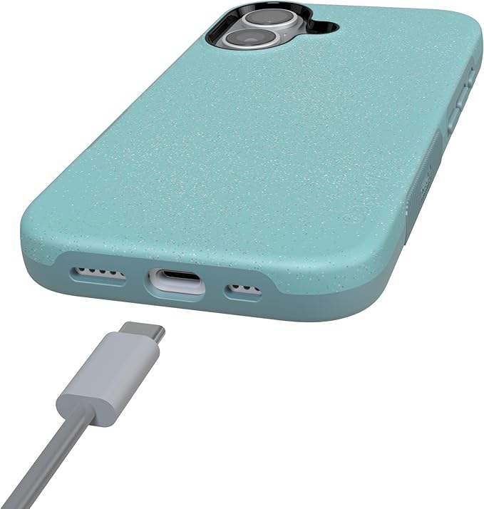 Casely iPhone 17 Case | Aquamarine | Ocean Blue Shimmer | Compatible with MagSafe | Bold Protective Design