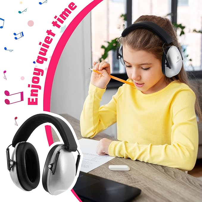Amylove 6 Pcs Kids Noise Cancelling Headphones 27db Adjustable Earmuffs for Autism Sensory Toddler Children(Assorted Colors)