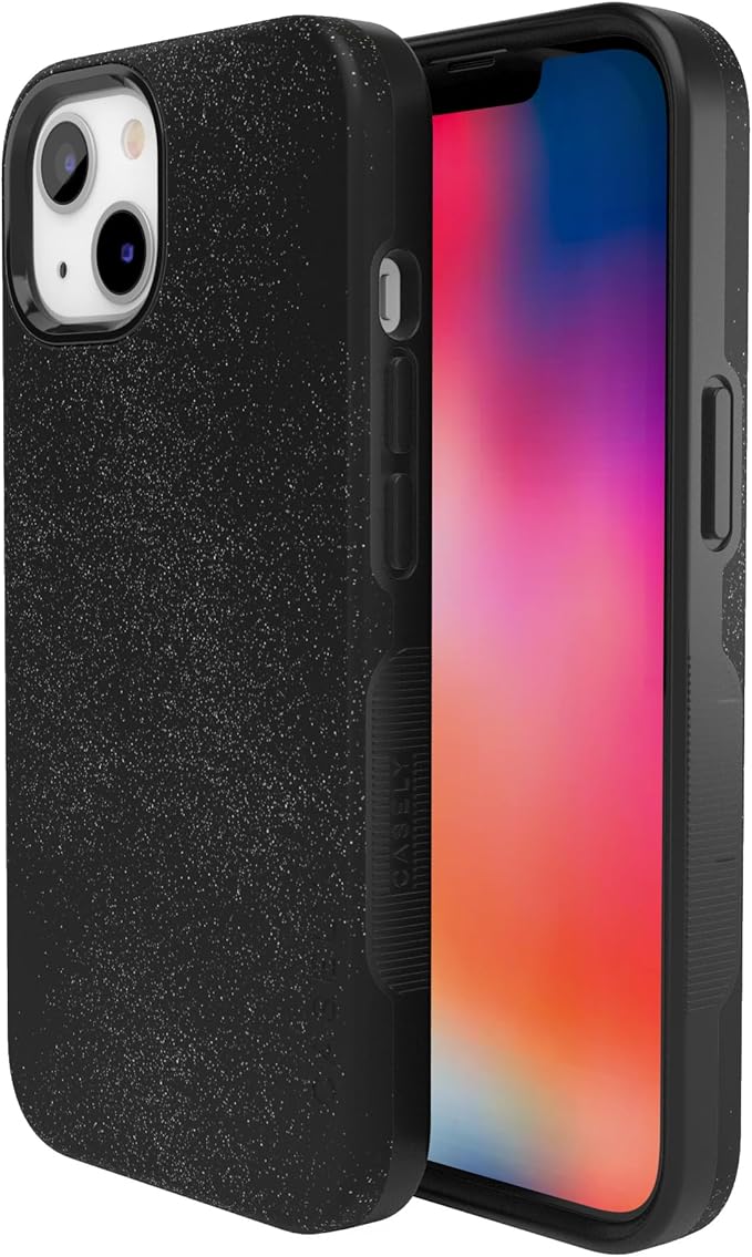 Casely iPhone 14 Case | Midnight Onyx | Black Shimmer | Compatible with MagSafe | Bold Protective Design