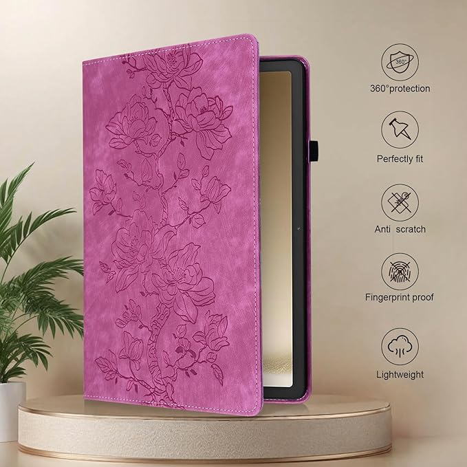 Case for Samsug Galaxy Tab A 10.1 inch 2016 （No S Pen Version） SM-T580 T585 T587, Slim PU Leather Folio Cover with Multi-Angle Stand and Pen Holder, Rose