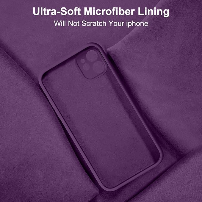 Vooii Compatible with iPhone 11 Case, Upgraded Liquid Silicone with [Flat Edges] [Camera Protection] [Soft Anti-Scratch Microfiber Lining] Phone Case for iPhone 11 6.1 inch - Grape