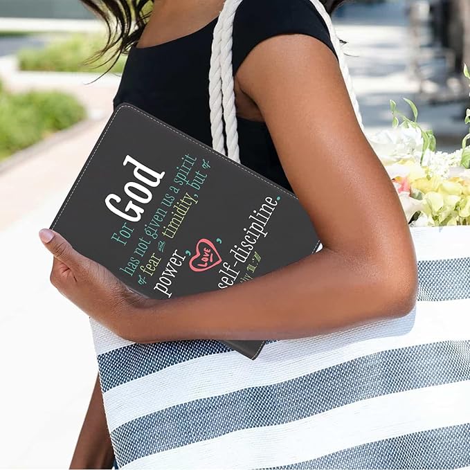 Case for Samsung Galaxy Tab A7 10.4 inch 2022/2020 (SM-T500/T503/T505/T507/T509), Premium PU Leather Stand Folio Cover with Auto Sleep/Wake, Quote Bible Verse 2 Timothy 1:7