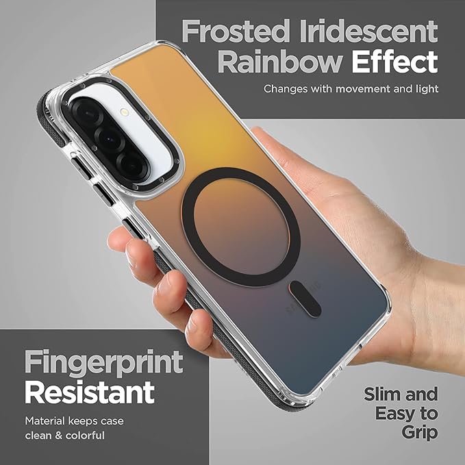 MOWIME Magnetic Case for Samsung Galaxy A36 5G [Compatible with Magsafe] [Cute Fashion Fluorescent Design] [1 Screen Protector] Slim Translucent Matte Case for Galaxy A36 5G 6.7", Black