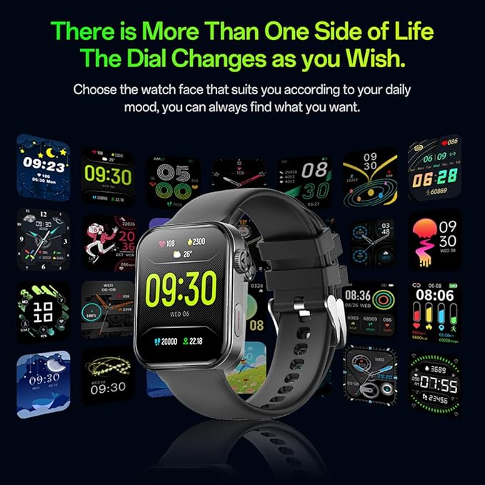 Smart Watches for Men Women (Answer/Make Calls), 1.91'' TFT HD Screen, 100+ Sports Modes Fitness Tracker, Heart Rate/Blood Oxygen/Sleep Monitor, IP67 Waterproof for Android/iOS, Black
