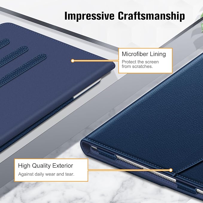 Fintie Case for iPad 9th / 8th / 7th Generation (2021/2020/2019) 10.2 Inch - [Corner Protection] Multi-Angle Viewing Stand Cover with Pocket & Pencil Holder, Auto Sleep Wake, Navy