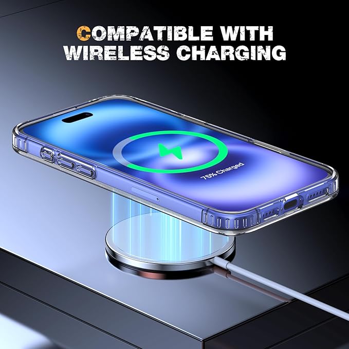 Diaclara Magnetic for iPhone 16 Plus Case, [with Privacy Screen Protector] [Anti Spy] [Military Grade Drop Protection] Heavy Duty Full-Body Shockproof Phone Case, Magnetic Clear