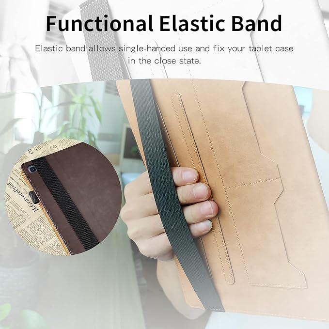 Case for Samsung Galaxy Tab A 10.1 2019 (SM-T510/T515) Bussiness Premium PU Leather Stand Folding Folio Cover Multi- Viewing Angles for Galaxy Tab A 10.1 Inch 2019-Brown