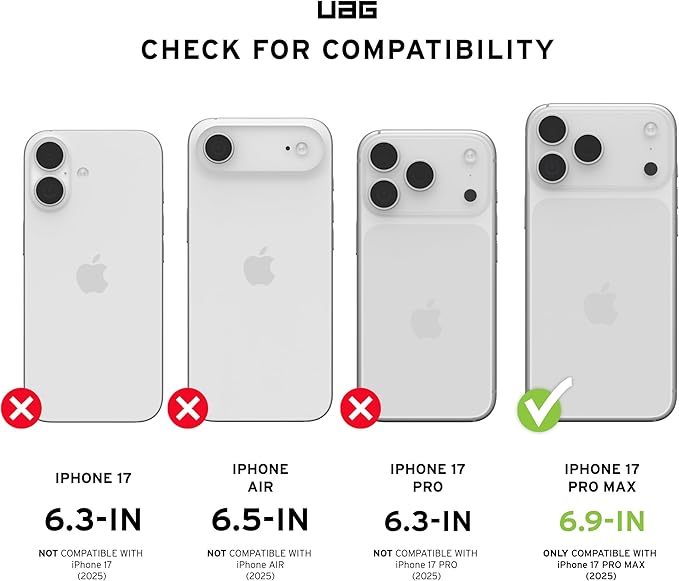 URBAN ARMOR GEAR UAG Designed for iPhone 17 Pro Max Case Essential Armor - Compatible with MagSafe Translucent Military Grade Protective Cover, Ash