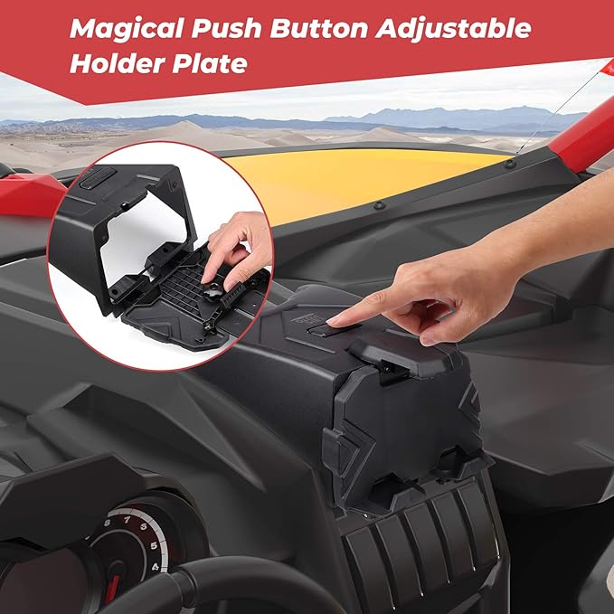 KEMIMOTO X3 Electric Device Tablet Holder, GPS Mount Storage Box Compatible with 2017-2025 Can Am Maverick X3 All Models, Replace OEM #715002874