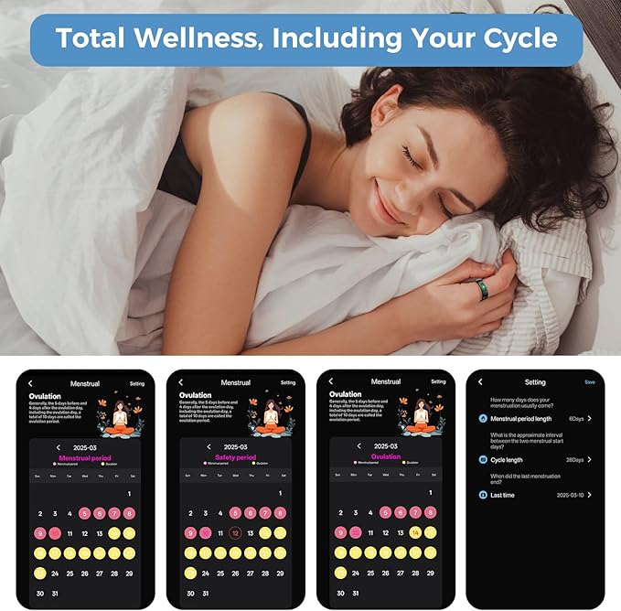 Smart Ring with Instant Notification Alerts & Gesture Control - Sleep Tracker Ring, Fitness Ring for Steps & Heart Rate, IP68 Waterproof (Black, 9)