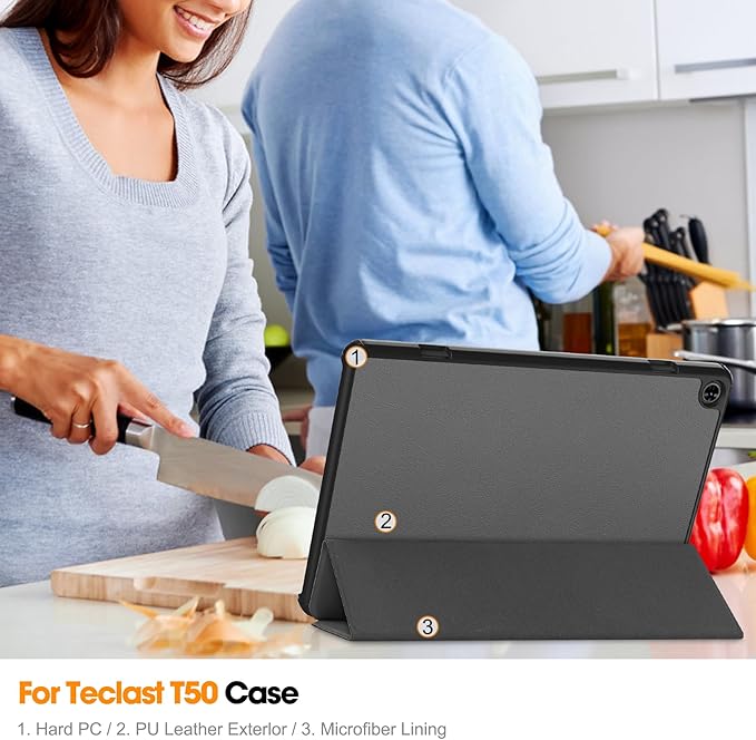 Case for TECLAST T50 11.0 inch Tablet, Folding Folio Ultra-Thin PU Leather Stand Case Cover for TECLAST T50 11.0 inch Gray