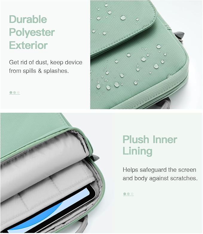 MoKo 9-11 Inch Tablet Sleeve Bag Handle Carrying Case with Shoulder Strap Fits 11inch iPad Air M3, iPad A16 2025, Pro 11 inch, iPad 10/9/8/7th Gen, Tab S8/S9 11", Cyan