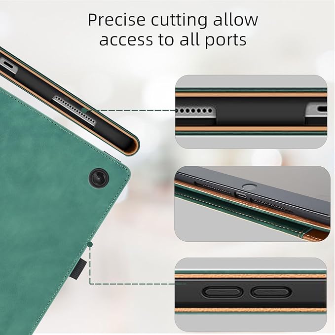 Case for Lenovo Tab M10 Plus 10.6 2022 Released, Multi-Angle Viewing Smart Cover with Pocket, Business PU Leather Flip Stand Cover with Card Slot -Green