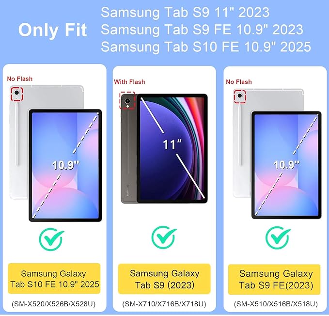 Case for Samsung Galaxy Tab S10 FE/ S9 FE 5G 10.9 Inch/Tab S9 11 Inch, Slim PU Leather Stand Cover with Auto Wake/Sleep, Multi-Angle Viewing & Shockproof, Glowing Tree