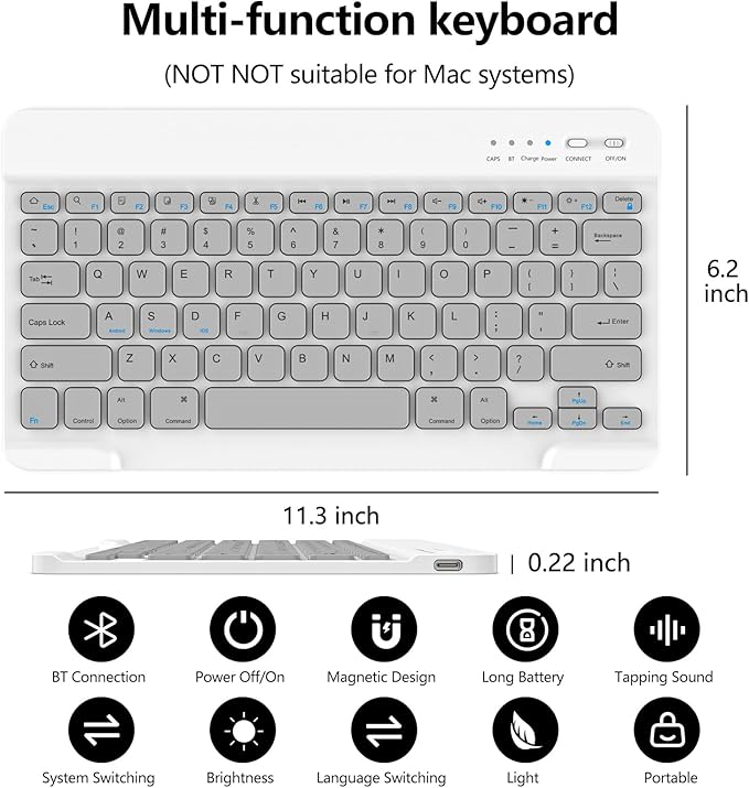 aMZCaSE for iPad Pro 13 inch Case with Keyboard (M4, 2024), iPad Pro 13 Keyboard with Magnetic Detachable Folio Slim Cover, Smart Sleep/Wake, Pencil Holder, Gray