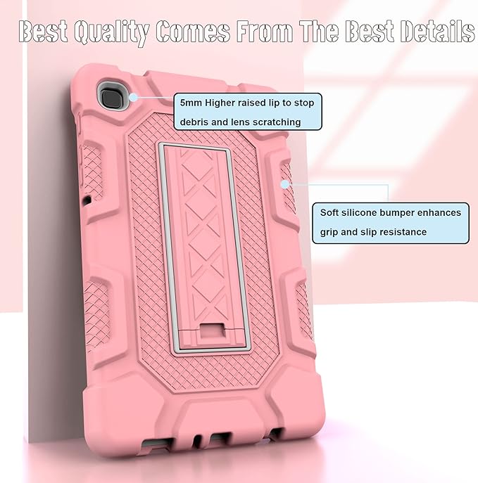 Rantice Samsung Galaxy Tab A7 Lite Case for Kids 8.7 Inch 2021, Rose+Grey