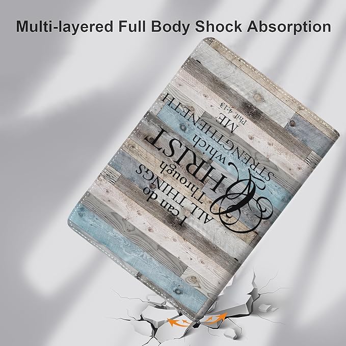 Case for Samsung Galaxy Tab A9 Plus 11 inch 2023，Slim Fit Foldable Standing Cover Case with Auto Sleep/Wake，I Can Do All Things Through Christ Who Strengthens Me