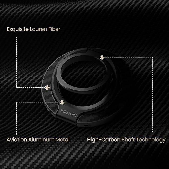 Nillkin MagSafe Phone Grip Ring Holder for Double Sided Magnet, Removable Magnetic Phone Ring Holder with Stand for iPhone 17/16/Pixel MagSafe Case, Lauren Fiber, Magsafe Ring Stand, Phone Kickstand