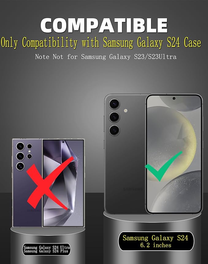 for Samsung Galaxy S24 Case Magnetic Compatible with MagSafe Wireless charging,with 360°Kickstand Ring,for S24 Phone Case with Screen Protector,Military Grade Drop Protection Shockproof Purple