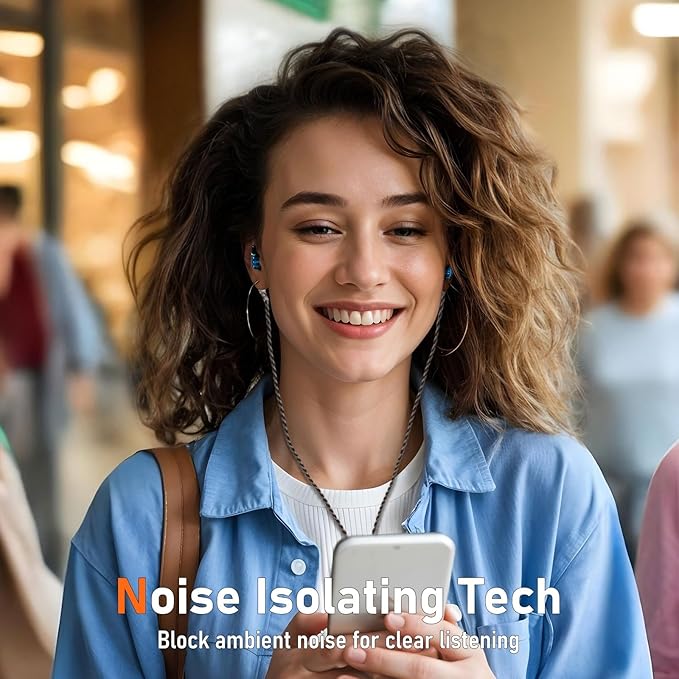 Vibes 202 Wired Earbuds - HiFi in Ear Monitor Headphones – Professional Noise-Isolating Ear Buds - Clear Sound, Deep Bass & Comfort-Fit IEM Earphones - MMCX to 3.5mm, Silver Plated Cord, Carrying Case