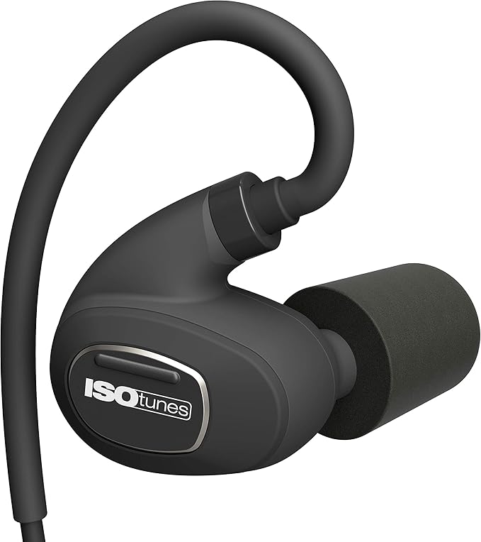 ISOtunes PRO 2.0 Bluetooth Earplug Headphones, 27 dB Noise Reduction Rating, 16+ Hour Battery, IP67 Durability, Noise Cancelling Mic, OSHA Compliant Professional Hearing Protector (Matte Black)