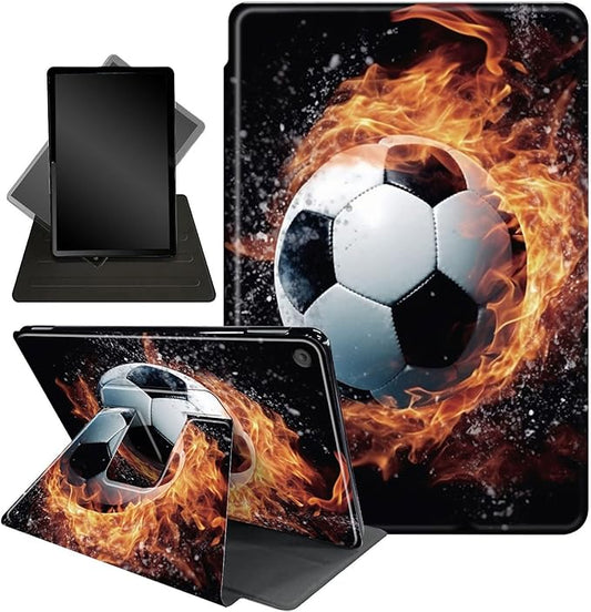 Case for Lenovo Tab M10 Plus 10.3", 360 Degree Rotating Folding Stand,with Auto Sleep/Wake Case for Lenovo Tab M10 Plus (2020 2nd Gen) TB-X606F/TB-X606X 10.3" FHD Tablet,Fire Football