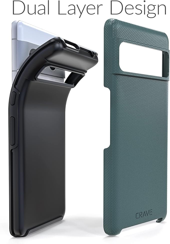 Crave Dual Guard for Google Pixel 7 Pro Case, Shockproof Protection Dual Layer Case for Google Pixel 7 Pro - Forest Green
