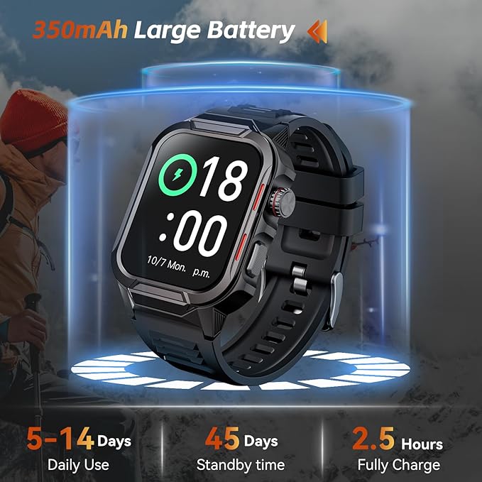 Smart Watches for Men (Answer/Make Calls), 1.96" Fitness Smart Watch with Heart Rate/Blood Oxygen/Sleep Monitor/100+ Sport Modes, 3ATM Waterproof Smartwatch Mens Watches for Android and iPhone