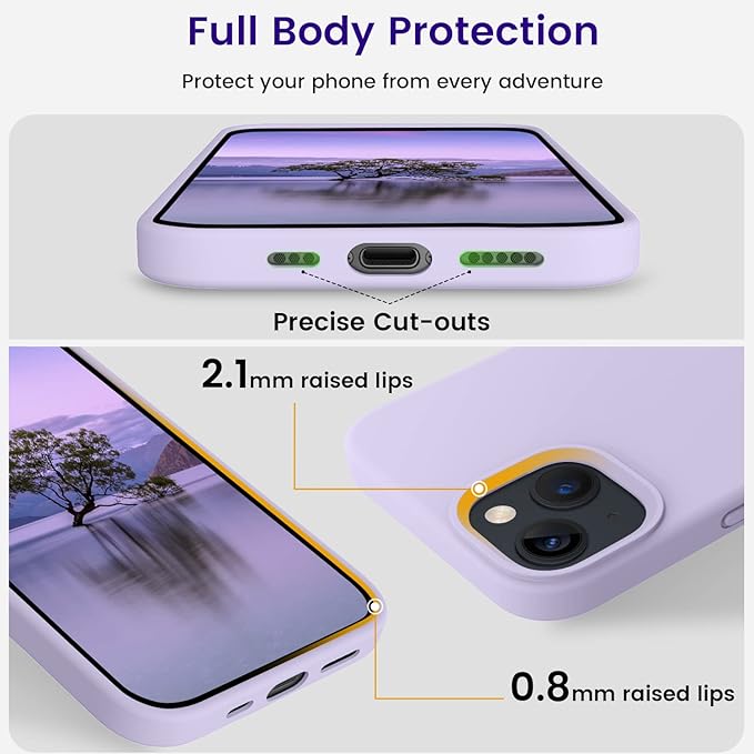 OTOFLY Designed for iPhone 14 Case, Silicone Shockproof Slim Thin Phone Case for iPhone 14 6.1 inch (Cloud Mauve)
