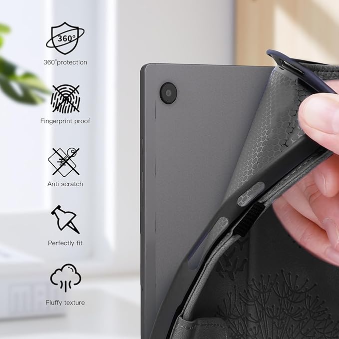 Tablet Cover for Lenovo Tab M11 TB-330FU, Dandelion Design with Kickstand for Pencil Holder, Magnetic Closure, Compatible with Lenovo Tablet K11 TB-330XU / M11 11 Inch Case Black