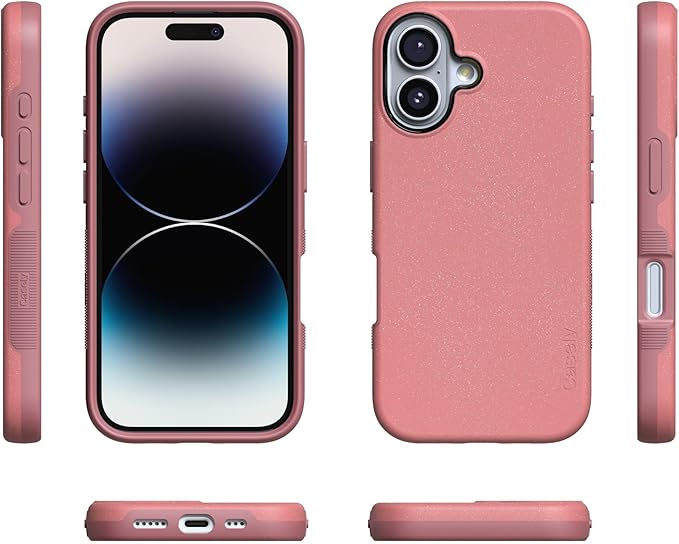 Casely iPhone 17 Case | Starfish Wishes | Coral Pink Shimmer | Compatible with MagSafe | Bold Protective Design