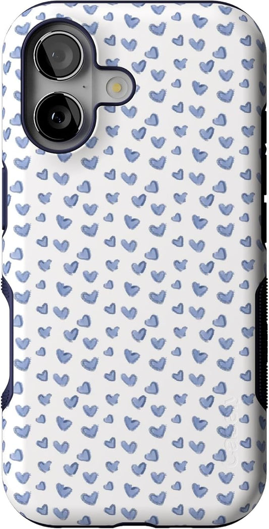 Casely iPhone 17 Case | Lovebug | Blue Hearts | Bold Protective Design | Compatible with MagSafe