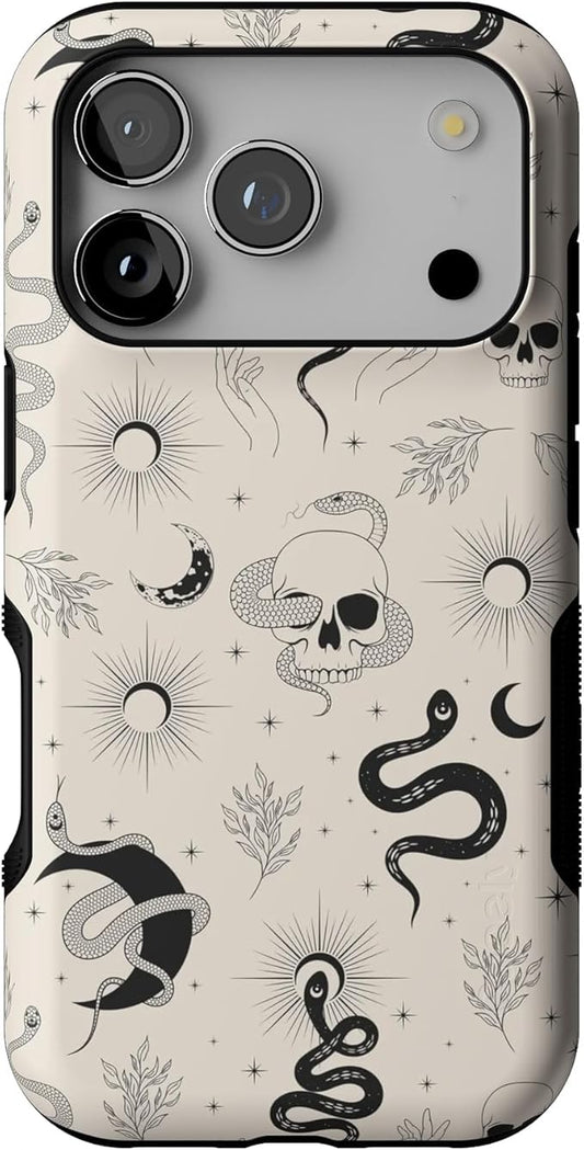 Casely iPhone 17 Pro Case | No Further Explanation | Snakes & Skulls | Bold Protective Design | Compatible with MagSafe