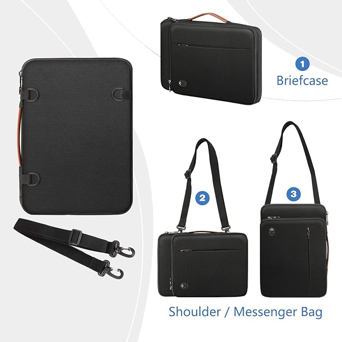 FINPAC 12.9-13 Inch Tablet Laptop Sleeve Case, Briefcase Shoulder Bag for MacBook Pro, MacBook Air, iPad Pro/Air 12.9-13