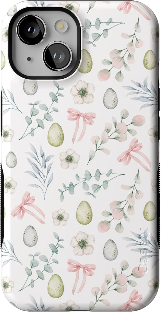 Casely iPhone 14 Case | So Eggxtra | Spring Garden | Compatible with MagSafe | Bold Protective Design