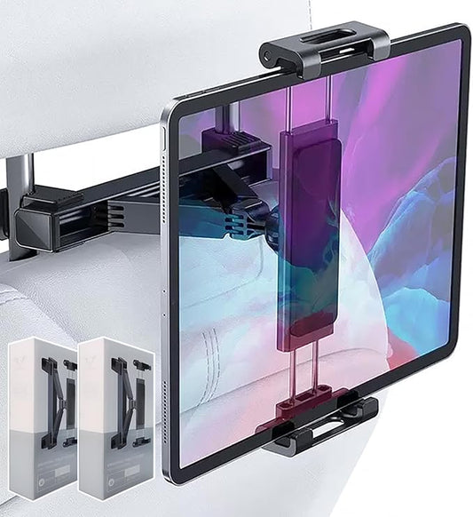 2026 Car Headrest Tablet Holder (2 Pack), Car iPad Holder for Kids, Scalable Tablet Mount for Backseat, for iPad Pro Fire HD..., 5.5-10.8" Fits Larger Tablets (If Short Side ≤10.6") [Upgrade -Black]