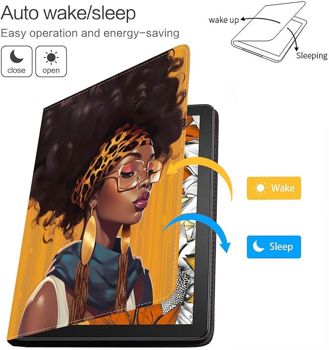 Case for Samsung Galaxy Tab A9 Plus 11 Inch 2023 Model (SM-X210/X216/X218), Slim Lightweight PU Leather Stand Cover with Auto Wake/Sleep, African American Women