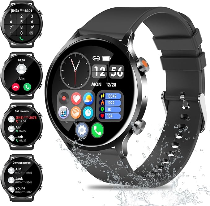 Smart Watch 2025 Upgraded, 1.39" HD Fitness Watch for Men/Women, IP68 Waterproof Watch with Heart Rate/Blood Oxygen/ Sleep Monitor 110+ Sports Modes, Long-Lasting Battery Compatible with Android/iOS
