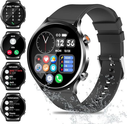 Smart Watch 2025 Upgraded, 1.39" HD Fitness Watch for Men/Women, IP68 Waterproof Watch with Heart Rate/Blood Oxygen/ Sleep Monitor 110+ Sports Modes, Long-Lasting Battery Compatible with Android/iOS
