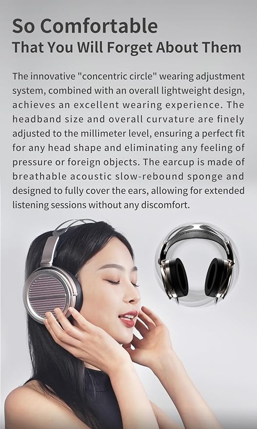 Aune AR5000 Full-Size Open-Back Headphones with MLD Driver, Dynamic Driver, Detachable Cable, Over-Ear HiFi Hi-Res Audiophile Headphones for HiFi System, Home Audio, DAP (AR5000 EU)