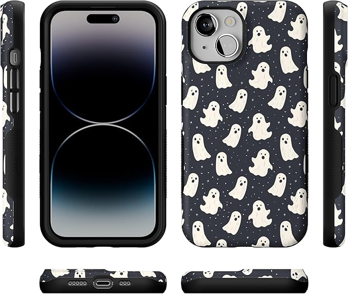 Casely iPhone 14 Case | All Boos No Bite | Friendly Ghost | Compatible with MagSafe | Bold Protective Design