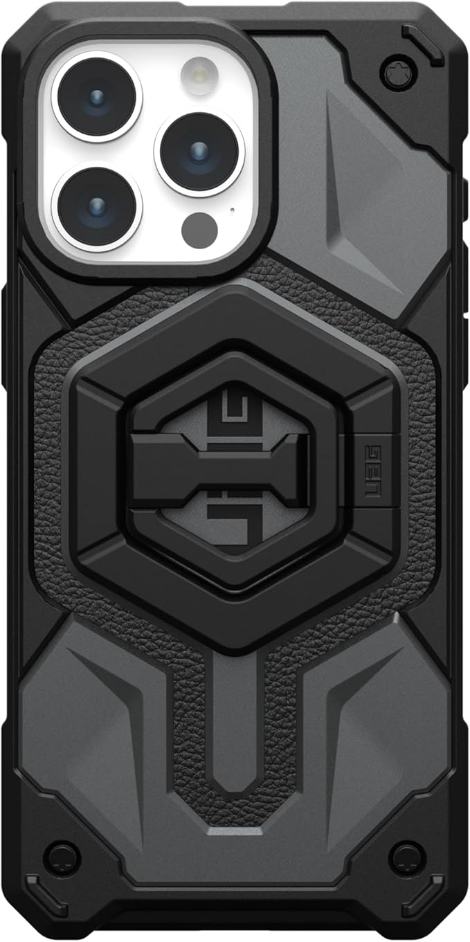 URBAN ARMOR GEAR UAG Magnetic Phone Ring Stand Compatible with MagSafe Magnet, Removable Metal Finger Ring Grip & 360 Rotation Adjustable Kickstand for iPhone 17, Galaxy S25, Black/Black