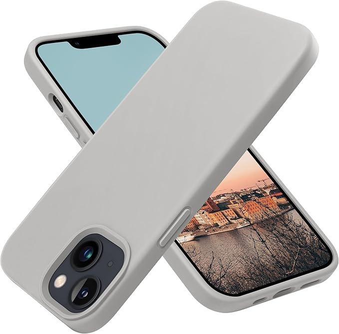 OTOFLY for iPhone 13 Case/iPhone 14 Case [Compatible with MagSafe] Full-Body Silicone Shockproof Slim Thin Phone Case for iPhone 13 & 14 6.1 inch (Natural Titanium) ﻿