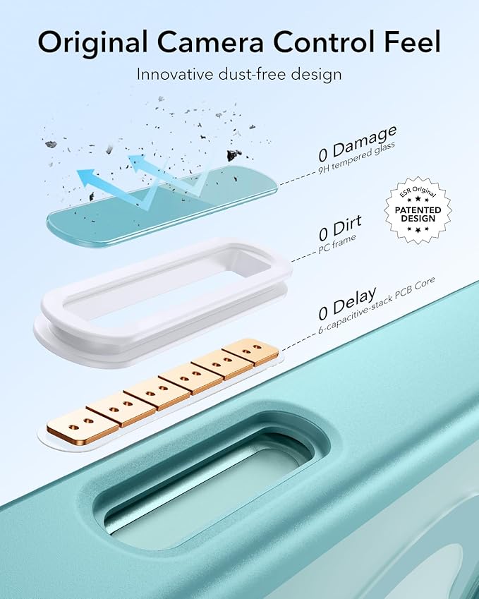 ESR for iPhone 16 Plus Case, Camera Control Button Compatible with MagSafe, Military-Grade Protective Case, Built-in Stash Stand Phone Case, Scratch-Resistant Back Cover, Classic Series, Clear Green