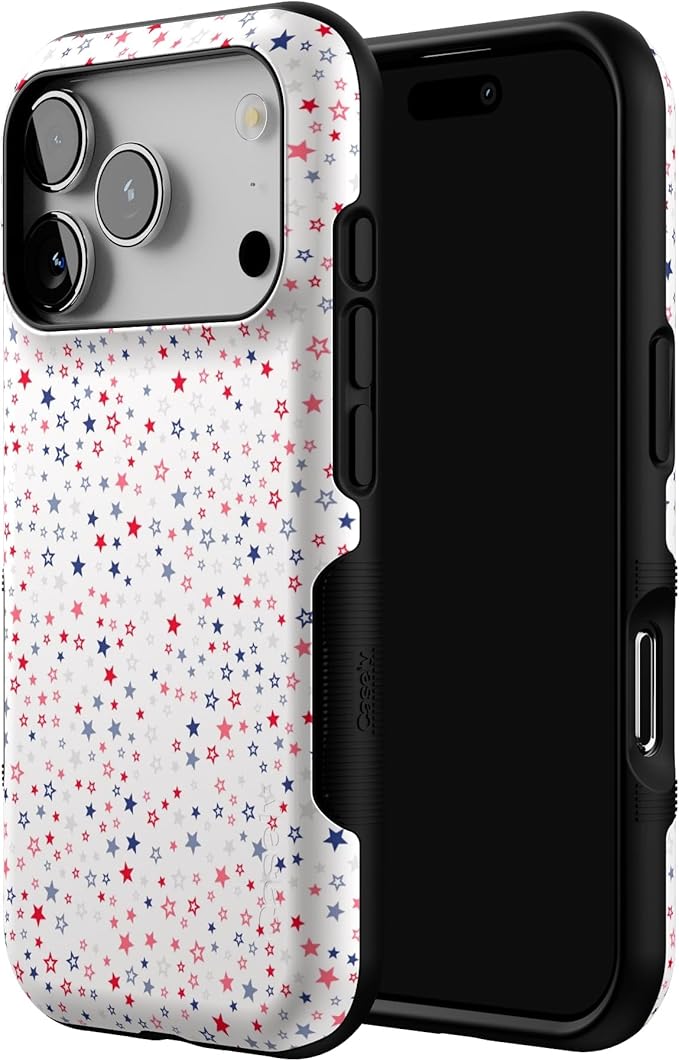 Casely iPhone 17 Pro Case | Seeing Stars | Red, White & Blue | Bold Protective Design | Compatible with MagSafe