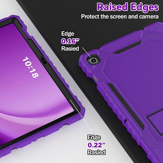 Grifobes for Samsung Galaxy Tab A9 Plus 11 Inch 2023 Cases, Heavy Duty Shockproof Rugged Cover for New Samsung Tablet A9+ 11" Case (SM-X210/X216/X218) with Kickstand for Kids, Dark Purple